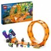 LEGO 60338 City Stuntz Le Looping du Chimpanzé Cogneur, Jouet de Moto Cross avec Minifigurines de Cascadeur et Rampe pour Enf