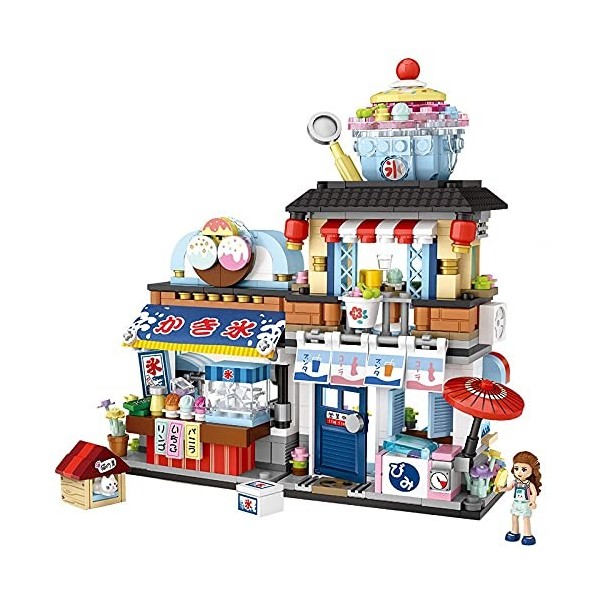 LOZ 1219 Building Blocks Japanese Market Series Japanese Ice Cream Store Creative Educational Toy Construction Toy
