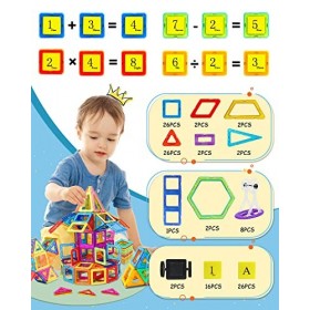 LIVEHITOP 116 Pièce Blocs de Construction Magnétiques Kit, Jeux Construction Briques Bâtons Aimanté Magique Roues Ferris Joue