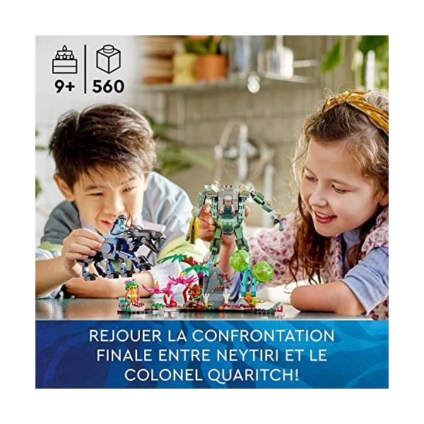 LEGO 75571 Avatar Neytiri et Le Thanator vs. Quaritch dans l’Exosquelette AMP, Jouet de Construction, Figurine Robot, Pandora