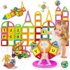 GLADTOP Lot de 122 blocs de construction magnétiques STEM 2023 pour garçons et filles âgés de 3, 4, 5, 6, 7 ans