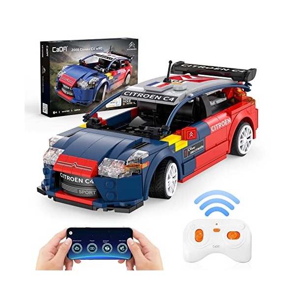 CaDA Voiture Télécommandée Citroen C4 WRC 329 Pièces,Jeu de Construction de Voitures RC,Kit de Construction de Modèles de Voi