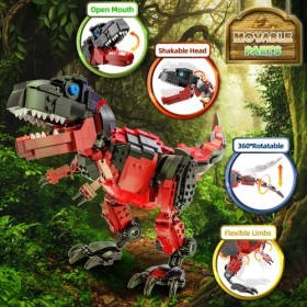 QQJOYCCI Dinosaure Construction Jouet, 782 Pièces Modèle 11 en 1 Kit de Construction Dinosaure T-Rex, Excellent Cadeau pour L
