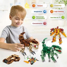 VATOS Jouet de Construction de Dinosaure pour garçons: 979 pièces Ensemble de Briques de Construction 12 modèles pour Enfants