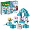 LEGO 10920 Duplo Disney La Reine des neiges Le Goûter d’Elsa Et Olaf, Jouet avec Grandes Briques et Mini-Poupées pour Enfants