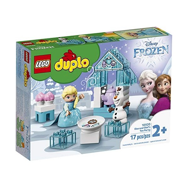 LEGO 10920 Duplo Disney La Reine des neiges Le Goûter d’Elsa Et Olaf, Jouet avec Grandes Briques et Mini-Poupées pour Enfants
