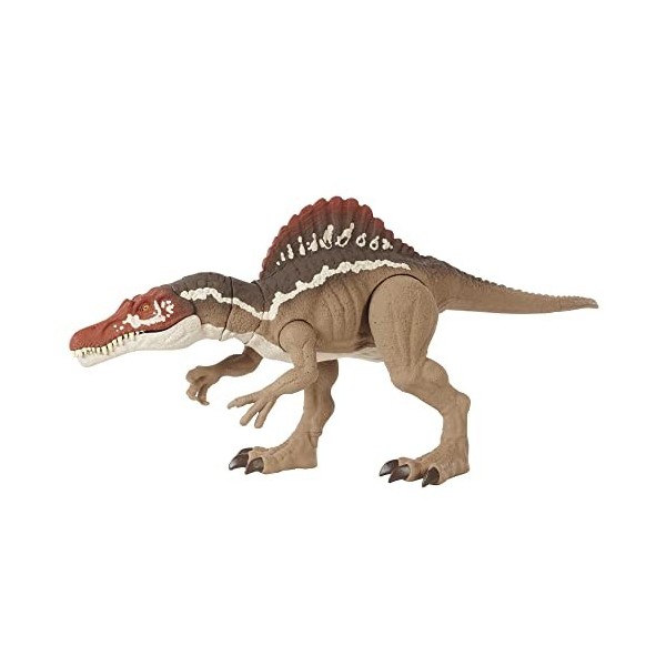 Jurassic World Macchoires Extremes Spinosaure, Figurine Articulee de Dinosaure avec Gueule Geante et Decoration Realiste, Jou