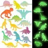 Figurines de Dinosaures Jouet, 32 Pièces Dinosaure Jouet Lumineux, Mini Dinosaure Figurine, Réaliste Plastique Dinosaure, Bri