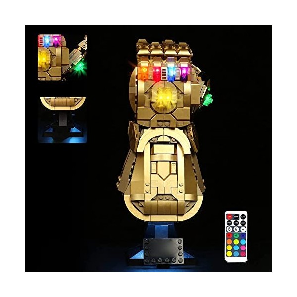 Jeu déclairage LED pour Lego 76191 Marvel Le Gant de l’Infini –Thanos, Set déclairage LED de décoration pour Lego Thanos Ga