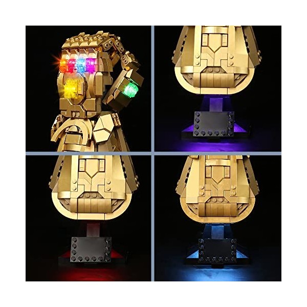 Jeu déclairage LED pour Lego 76191 Marvel Le Gant de l’Infini –Thanos, Set déclairage LED de décoration pour Lego Thanos Ga