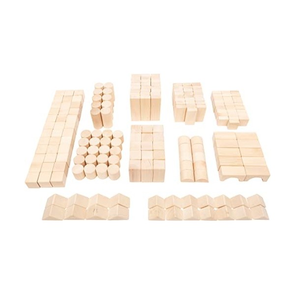 Small Foot-11397 Blocs de Construction en Bois, Set de 200 pièces, y Compris ponts, cylindres, Triangles, etc, à partir de 1 