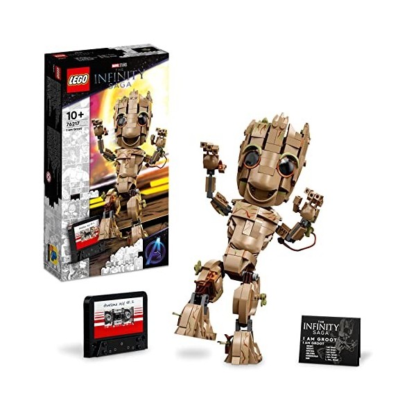 LEGO 76217 Marvel Je sAppelle Groot, Jouet à Construire et Figurine du Bébé dans Le Film, Les Gardiens de la Galaxie 2, pour