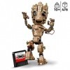 LEGO 76217 Marvel Je sAppelle Groot, Jouet à Construire et Figurine du Bébé dans Le Film, Les Gardiens de la Galaxie 2, pour