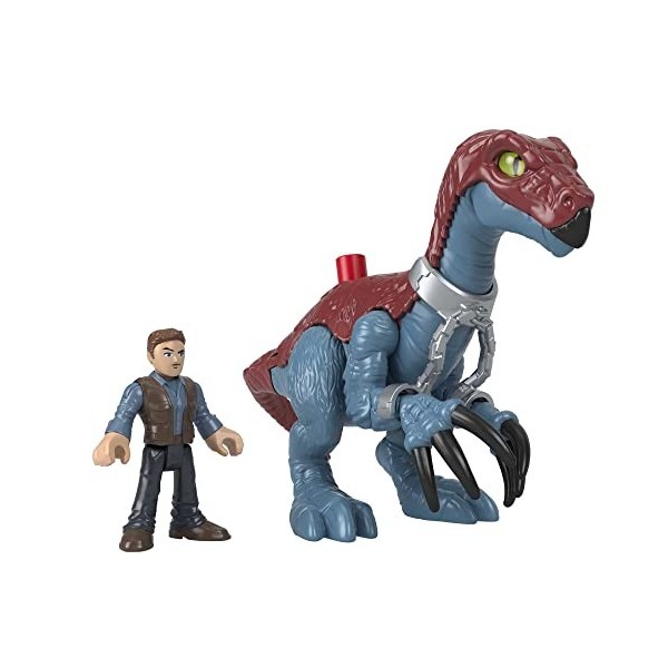 Imaginext Coffrets de Personnages Jurassic World, Figurines articulées avec Therizinosaurus et Owen, Jouet Enfant, à collecti