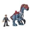 Imaginext Coffrets de Personnages Jurassic World, Figurines articulées avec Therizinosaurus et Owen, Jouet Enfant, à collecti