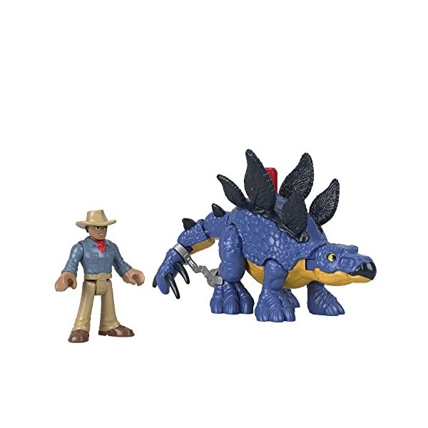 Imaginext Coffrets de Personnages Jurassic World, Figurines articulées avec Therizinosaurus et Owen, Jouet Enfant, à collecti