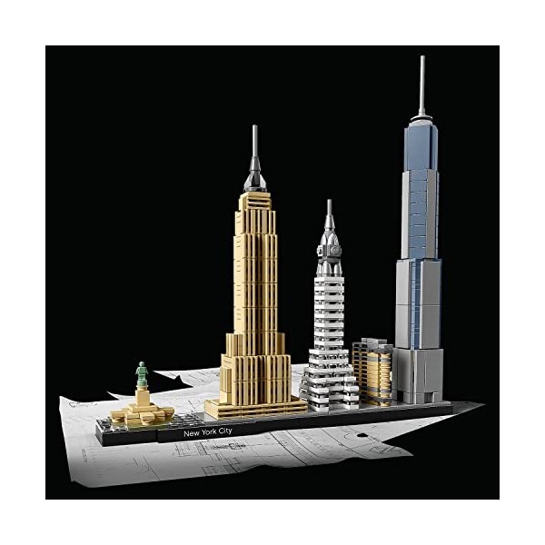 LEGO 21028 Architecture New York, Kit de Construction, Maquette Miniature, Décoration, Empire State Building, Statue de la Li