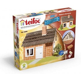 Teifoc Construction dun maison miniature avec de vrai brique 7 et + Ref TEI 4300 Niveau Moyen 200 pièces