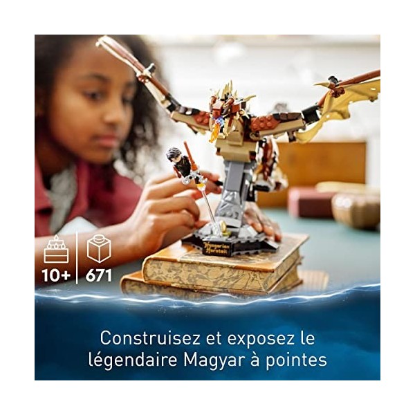 LEGO 76406 Harry Potter Le Magyar à Pointes: Figurine de Dragon à Collectionner, Jouet Fantastique, Décoration de Chambre, Id