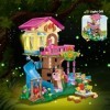 HOGOKIDS Jeu de construction cabane dans les arbres avec lumière LED - 622 pièces - Jouet de construction - Cadeau pour fille