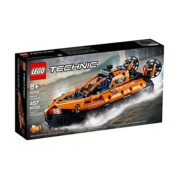 LEGO 42120 Technic Aéroglisseur de Sauvetage, Avion, Jouet de Construction 2 en 1, Cadeau Fille et Garçon dès 8 ans