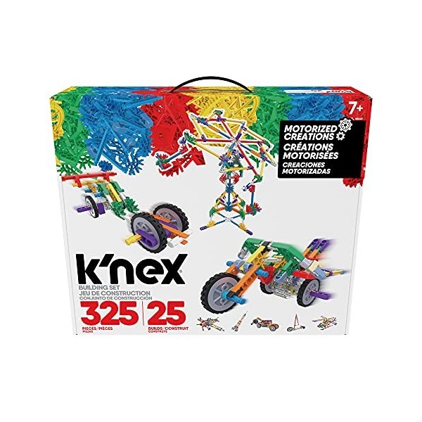 Knex 85049 Motorised Creations Building Set, 3D Educational Toys for Kids, 325 Piece Stem Learning Kit, Engineering for Kids