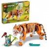 LEGO 31129 Creator 3 en 1 Sa Majesté Le Tigre, Jouets Animaux pour Filles et Garçons dès 9 Ans, Figurines Panda, Poisson