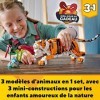 LEGO 31129 Creator 3 en 1 Sa Majesté Le Tigre, Jouets Animaux pour Filles et Garçons dès 9 Ans, Figurines Panda, Poisson