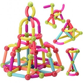 ROUSKY Ensemble de Barres magnétiques, Ensemble de Blocs magnétiques, Briques de Construction, Jouets empilables Stem pour En