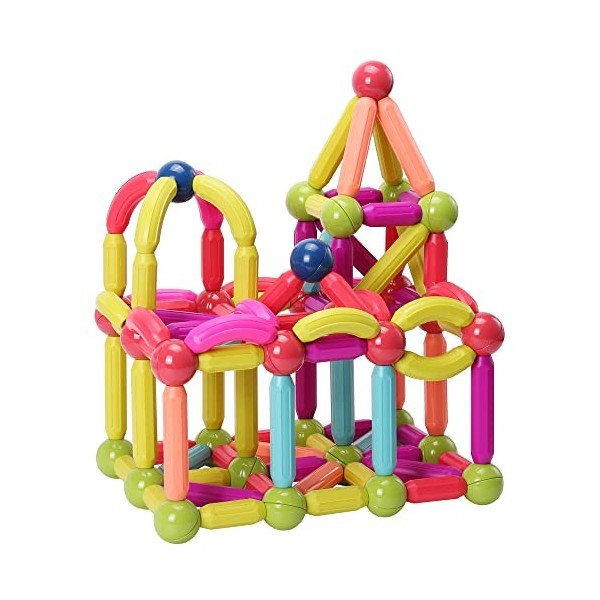 ROUSKY Ensemble de Barres magnétiques, Ensemble de Blocs magnétiques, Briques de Construction, Jouets empilables Stem pour En