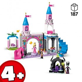 LEGO 43211 Disney Princesse Le Château d’Aurore, Jouet pour Filles et Garçons 4 Ans, Figurines Belle au Bois Dormant, Prince 