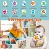 Aliex Jouet Bebe 6 Mois - 3 Ans, 4 en 1 Jeux Montessori Bébé Eveil - Cube dactivité Bébé - Silicone Souple | Liste Matériel 