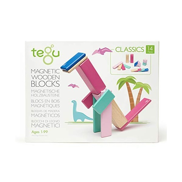 Tegu Jeu de Construction - Blocs de bois Magnétiques - 14 pièces - Fleur