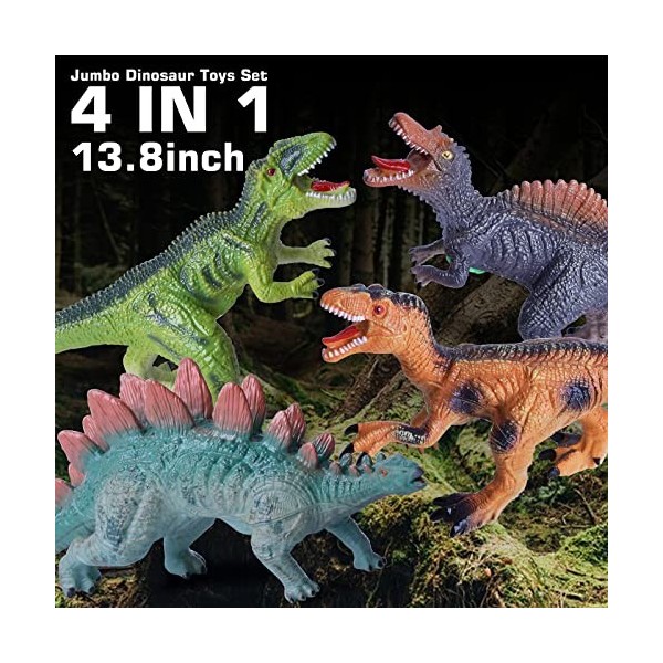 GizmoVine Dinosaure Jouet, 4PCS Figurine Dinosaure Rugissent Réalistes  Jouets, 35cm Grande Figurine Jouet Dinosaure, Cadeaux et Jouets pour  Enfants 3