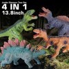 GizmoVine Dinosaure jouet, 4PCS Figurine Dinosaure Rugissent Réalistes Jouets, 35cm Grande figurine Jouet Dinosaure, Cadeaux 