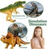 HERSITY Gros Figurine Dinosaure Enfant Jouet Realiste Triceratops Tyrannosaure Rex Stégosaure Dinosaure Jouet Éducatifs Cadea