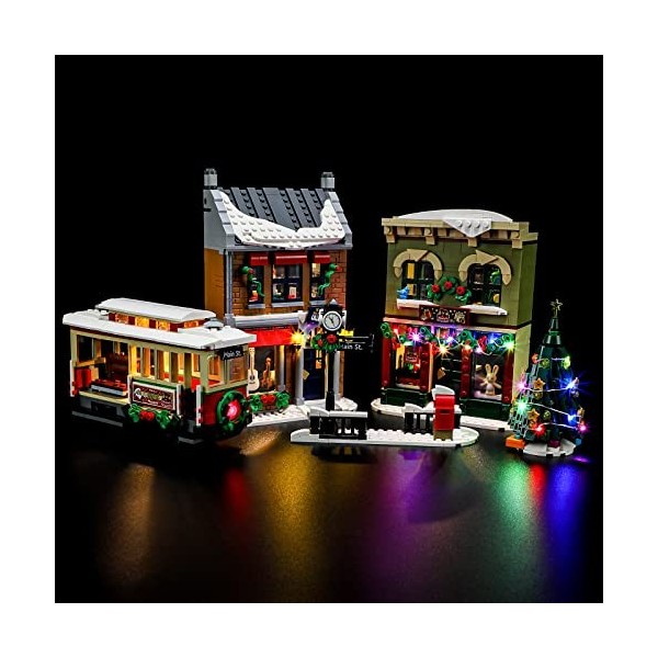 BRIKSMAX Kit d’éclairage à LED pour Lego Icons La Grande Rue décorée pour Les fêtes - Compatible with Lego 10308 Blocs de Con