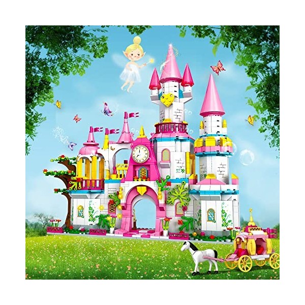 HOGOKIDS Jouets de Construction de Tige de château pour Filles: 998 PCS Ensemble de Construction 5-en-1 Grand Jouet de Constr