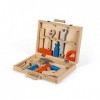 Janod - Boîte à Outils BricoKids - Outils de Bricolage Pour Enfant en Bois - Jouet dImitation - 9 Accessoires Inclus - dès 