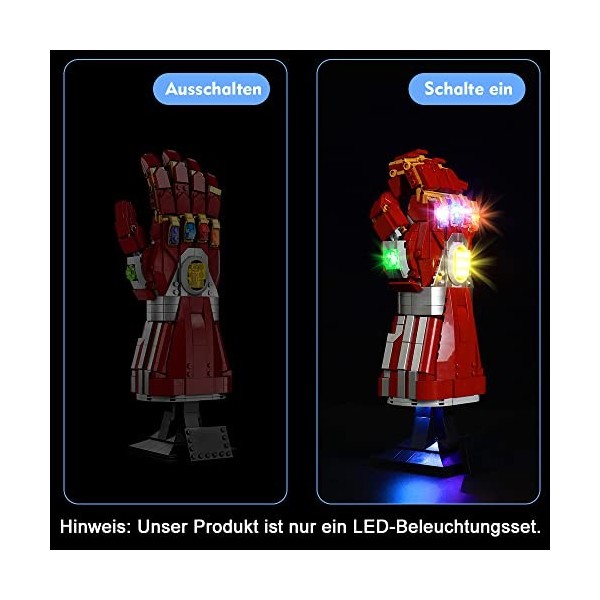 LocoLee Kit déclairage à LED pour Lego 76223 Marvel Le Nano Gant de lInfini Modèles Non Inclus , Lumière Compatible with L