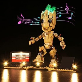 LocoLee Kit d’éclairage à LED pour Lego 76217 Marvel Je sAppelle Groot Modèles Non Inclus ，Lumière Compatible with Lego Groo