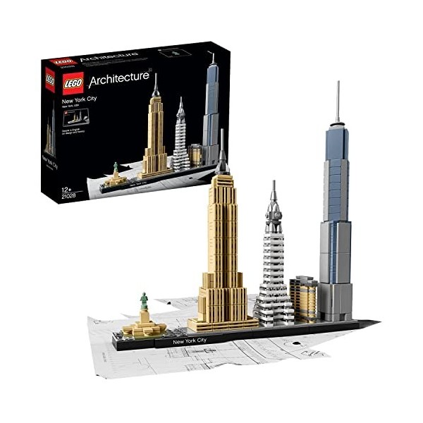 LEGO 21028 Architecture New York, Kit de Construction, Maquette Miniature, Décoration, Empire State Building, Statue de la Li