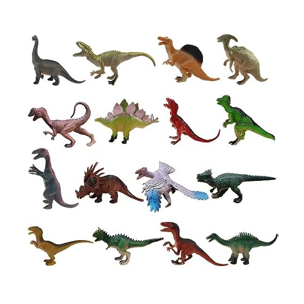 DAGORD 16 pièces Figurines de Dinosaures Jouet Dinosaure en Plastique  Dinosaures et Créatures Préhistoriques Jouets Éducatifs