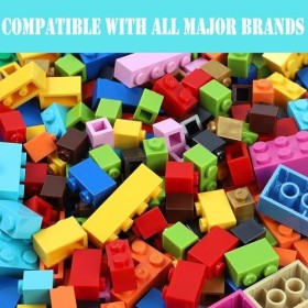 Classic Lot de 1500 briques de construction basiques avec accessoires de ferme, pierres compatibles avec toutes les grandes m