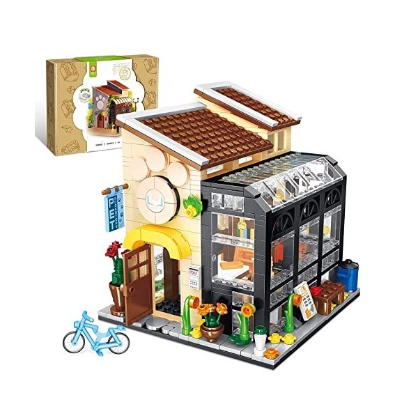 Pet Book Store Kit de construction pour animaux domestiques avec éclairage LED, activités créatives, pour adolescents et adul