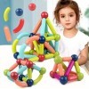 YADODO 120 Pièces Bloc Construction Magnetique Enfant Montessori 3ans 4ans 5ans 6ans 7ans Jeu de Construction Magnétique Mont