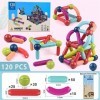 YADODO 120 Pièces Bloc Construction Magnetique Enfant Montessori 3ans 4ans 5ans 6ans 7ans Jeu de Construction Magnétique Mont