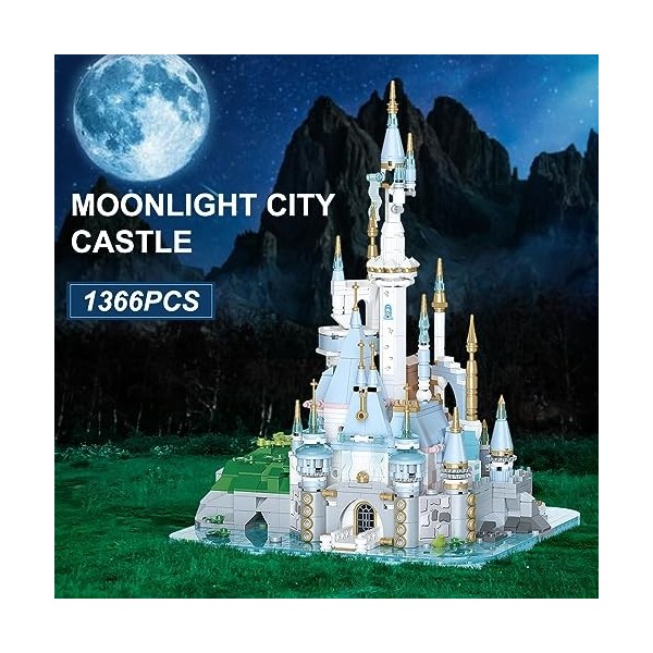 Etarnfly Friends Blocs de construction château de princesse Moonlight City Jouet de construction Jouet éducatif Cadeau pour f