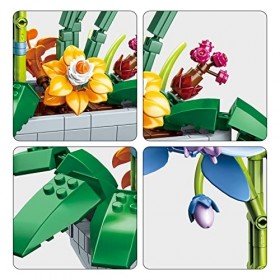 YESHIN Orchidée Briques de construction - Décoration végétale - Bouquet de fleurs - Décoration dintérieur botanique - Kit de