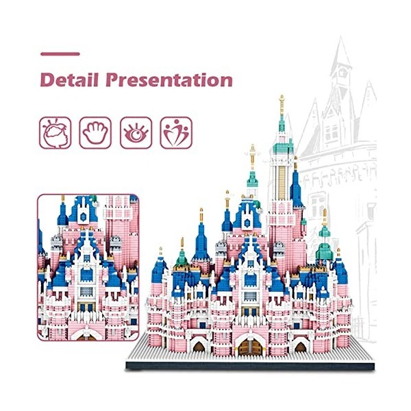 MOMAMOM Micro Mini Blocks Disney Castle Series Model Building Set, 6300 Pièces Mini Briques Jouet, Cadeau pour Adultes Et Enf